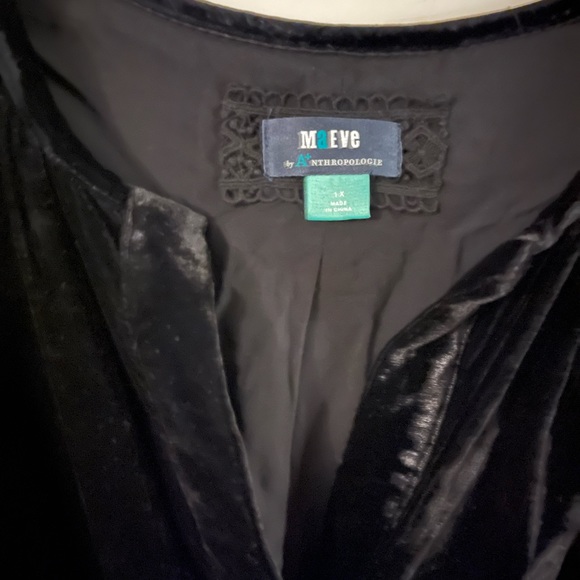 Anthropologie Somerset Mini Dress Black Velvet - Picture 4 of 5